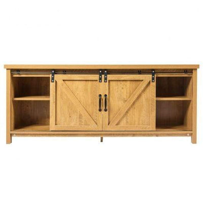 Starwood Rack Entertainment Centers & TV Stands TV Stand with Cabinet Sliding Barn Door -Golden